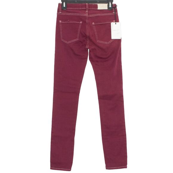 NWT IRO Jeans Jarod Skinny Dark Academia Cottage Fall Boho Indie Wine Red 26 - Picture 5 of 5
